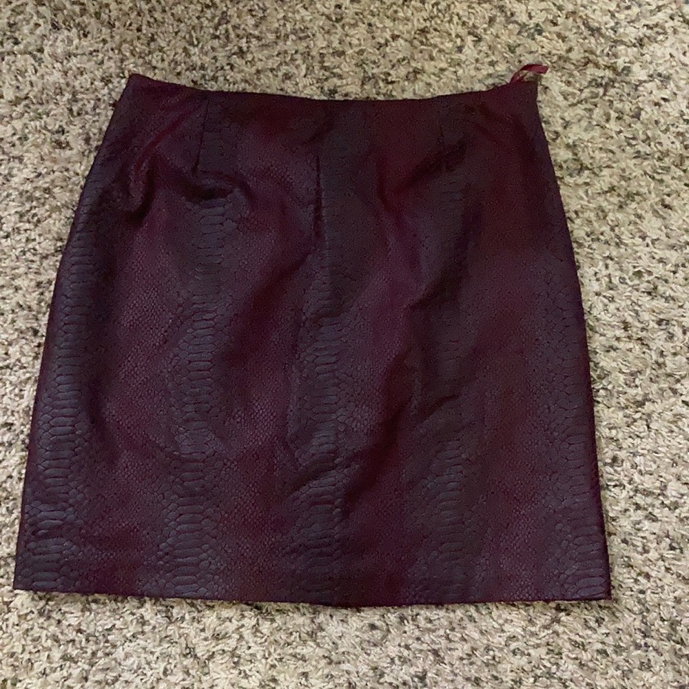 Faux snakeskin mini skirt